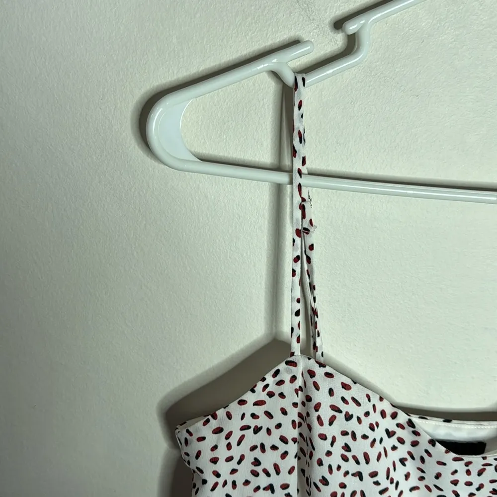 Lucy Paris Strappy White Midi Dress, Pleated skirt and Geometrical Print sz XS - Image 10