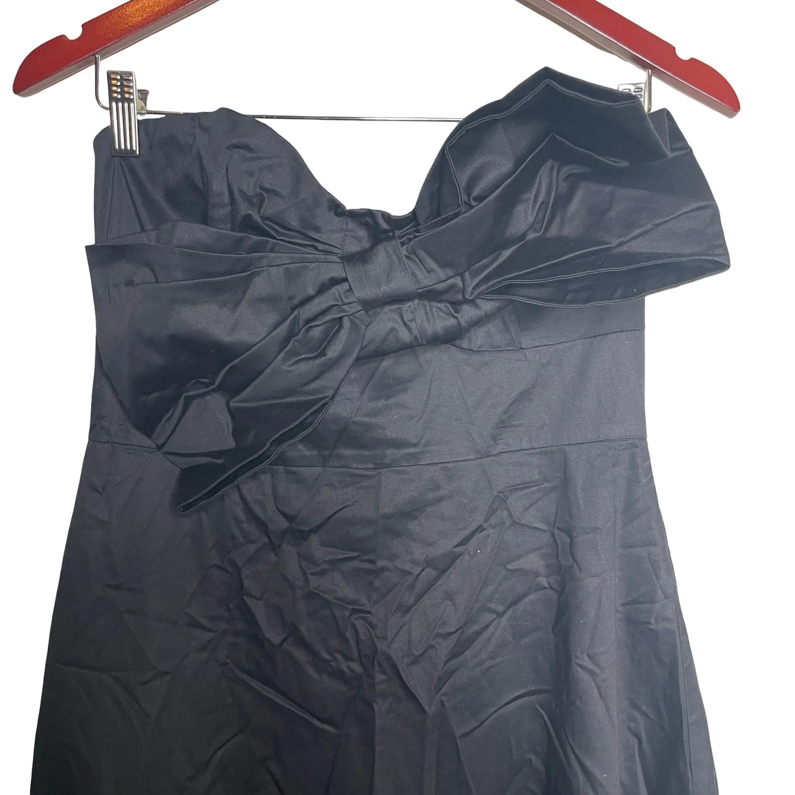 Anthropologie Hutch Bow Tie Strapless Midi Dress Pockets in BLACK sz 8 - Image 5