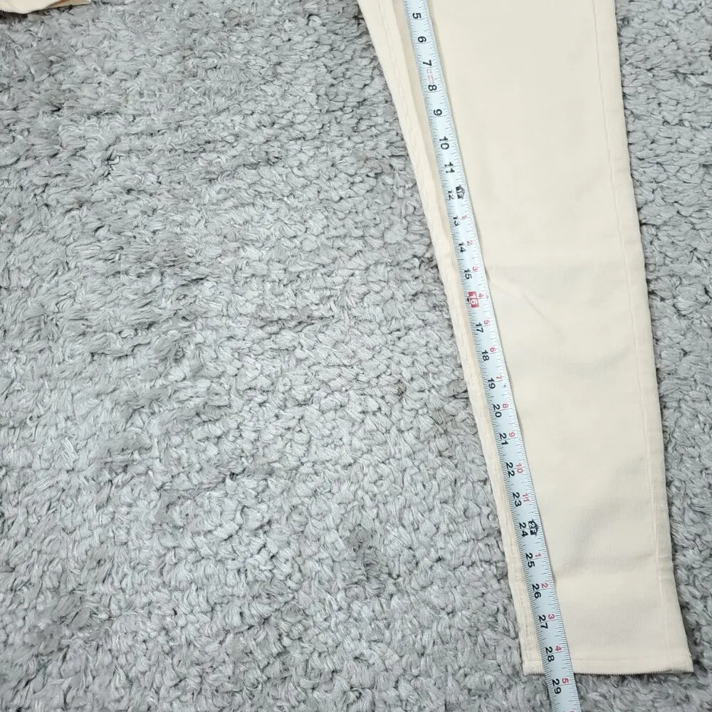 Levi's Corduroy High Waisted Mom Jeans White Beige Women's Size 24 x 29 Stretch - Image 8