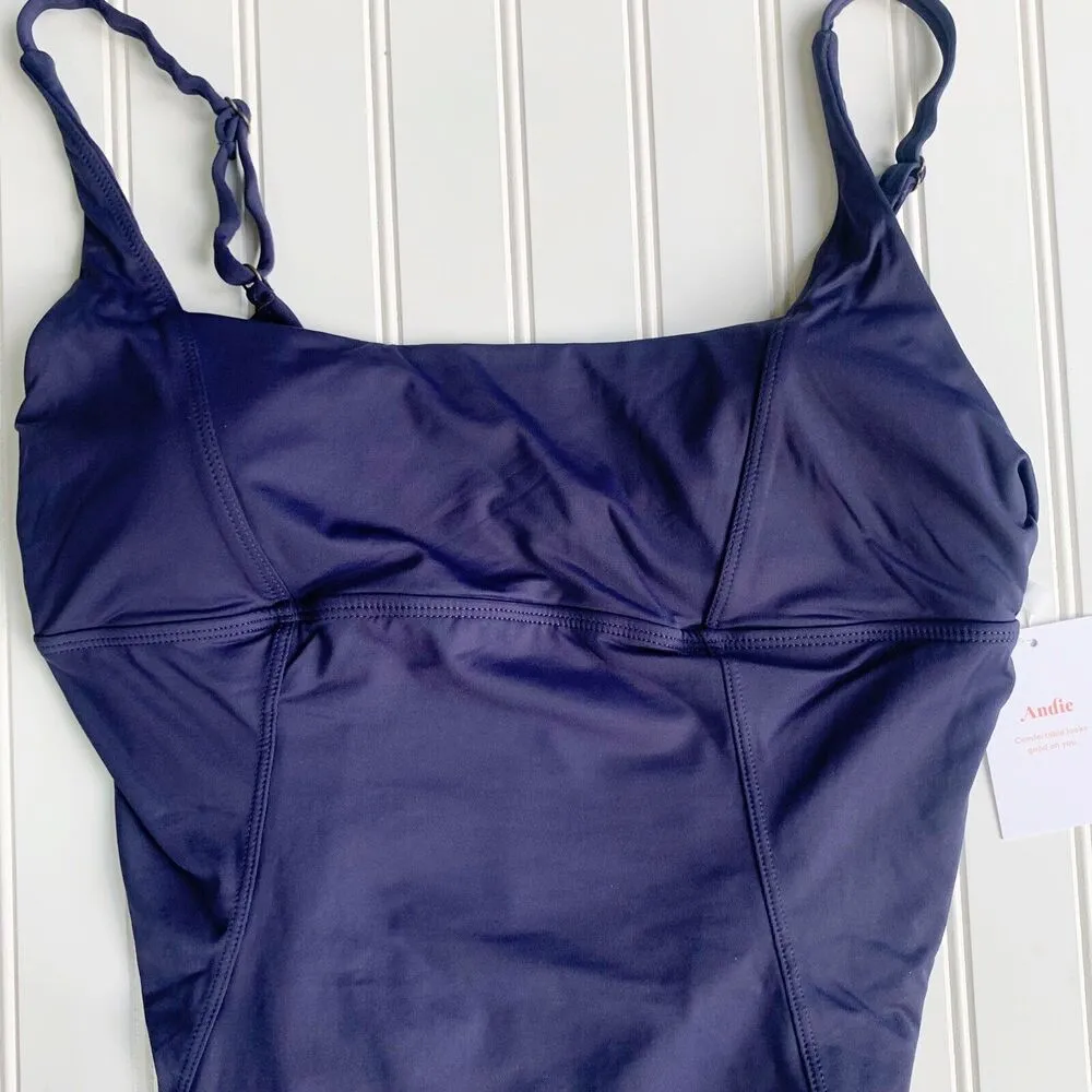 Andie Swim Havana One Piece Swimsuit Women's Size L Navy Blue NWT Classic Modest - Image 7
