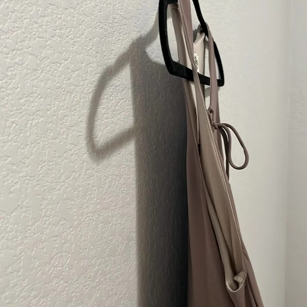 SHOW ME YOUR MUMU Beige/Brown Lace Up Mini Dress, Size S - Image 4