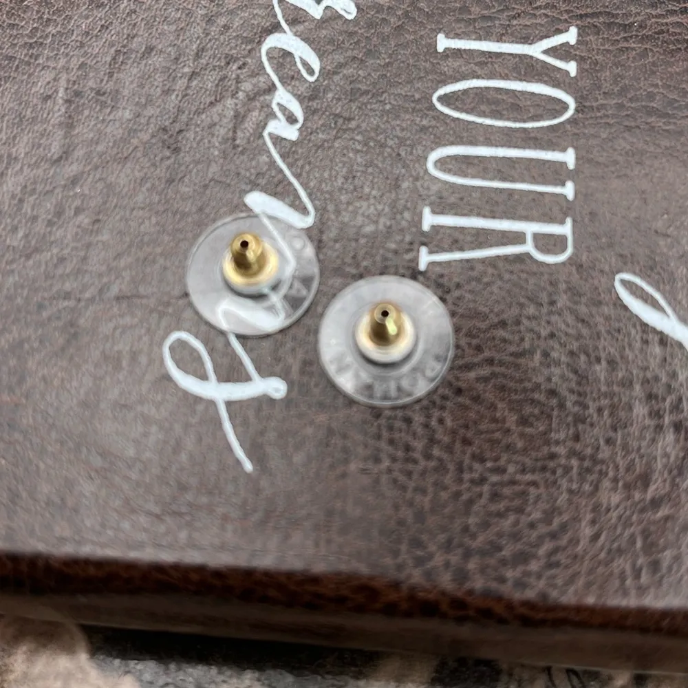 Vintage Roman Gold Tone Crystal Rhinestone Half Hoop Pave Stud Post Earrings - Image 3