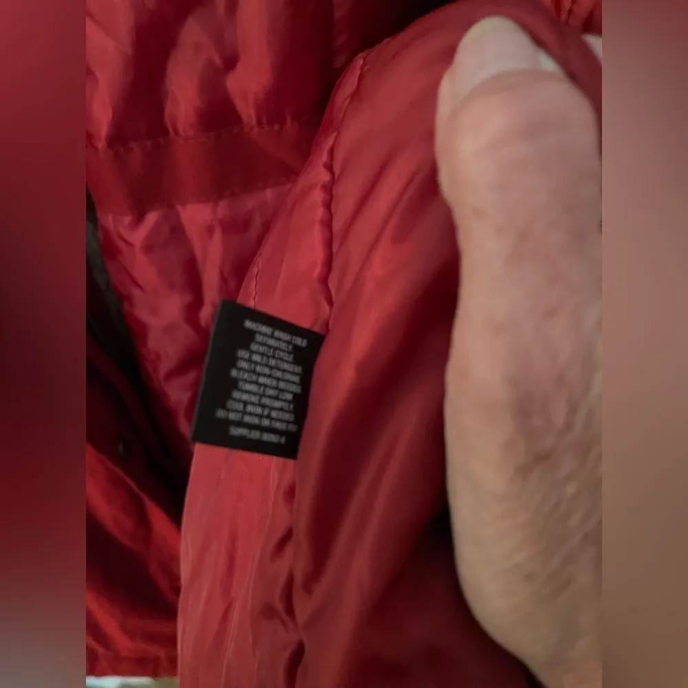 a.n.a red quilted parka with fur trimmed hood. - Image 10