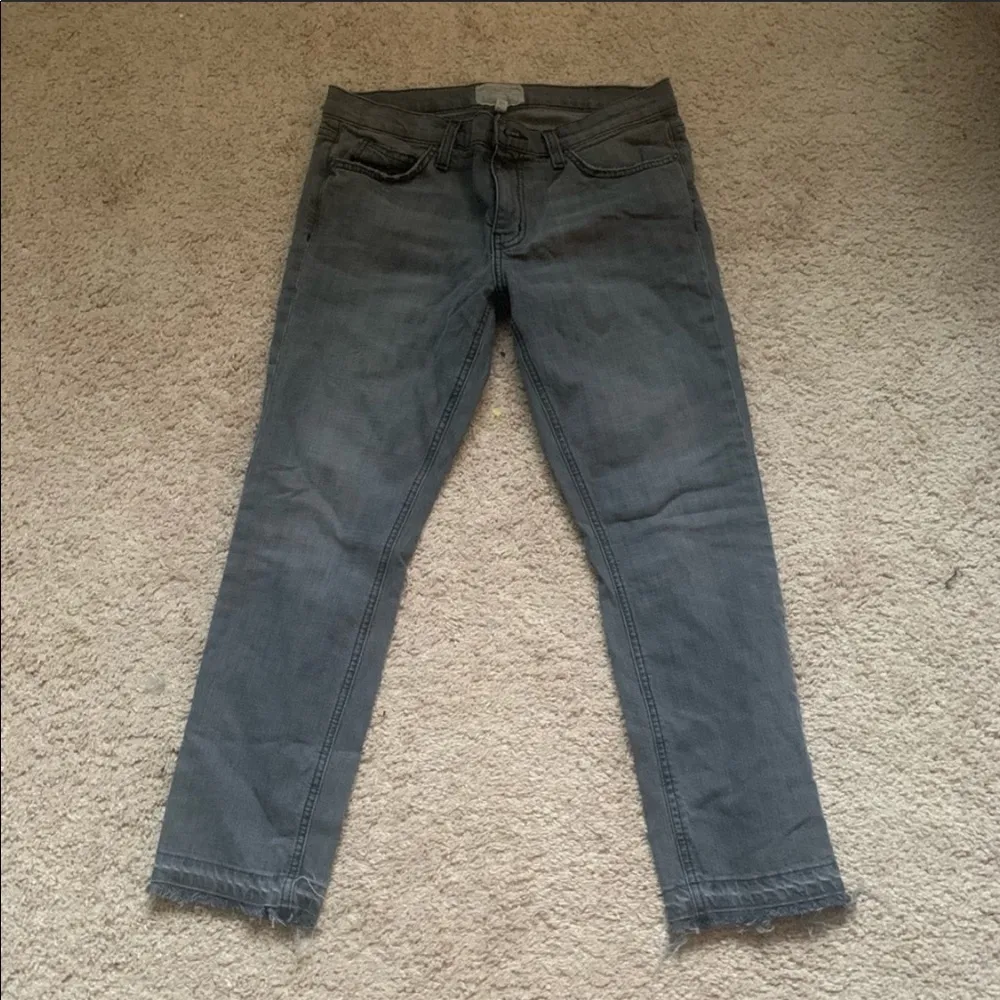 Current/Elliot gray cropped straight leg jeans - Image 4