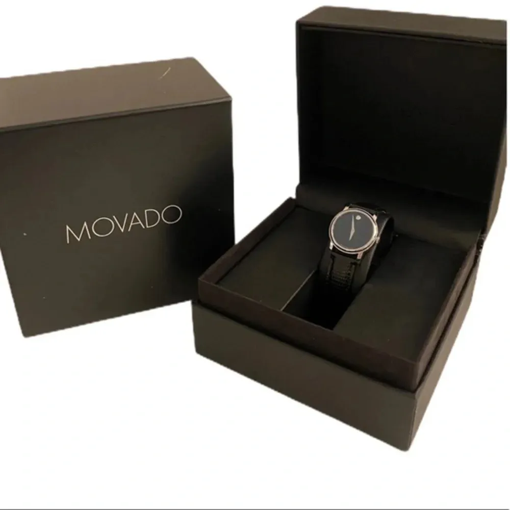 NWT Movado Museum Collection MOV23487​ NIB Black - Image 7