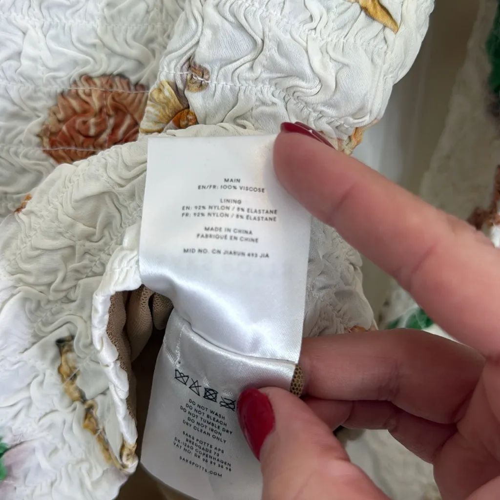 Saks Potts horseshoe and shell crinkle long sleeve top White Size M - Image 10