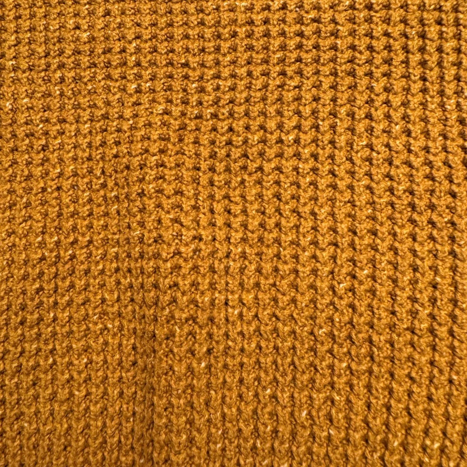 American Eagle Outfitters Waffle Knit Crewneck Sweater‎ Amber Ochre Size L - Image 7