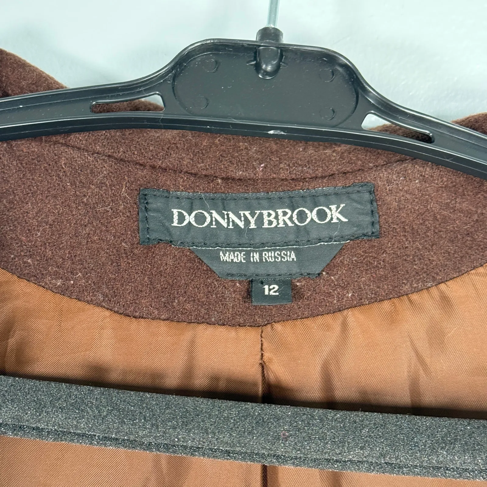 Vintage Chocolate Brown Wool Fur Trim Hooded Coat 12 Quiet Luxury Winter - Image 9