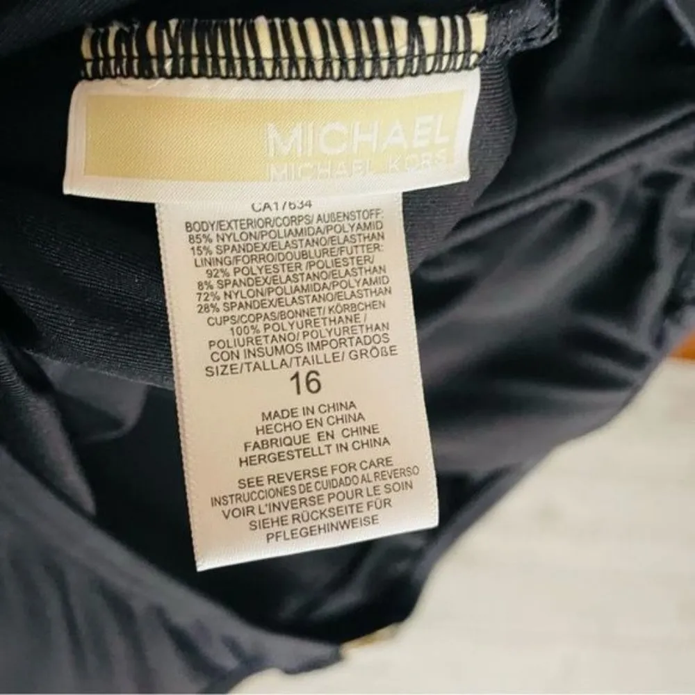 Michael Kors Iconic Solids One Shoulder One Piece Swimsuit Black Sz 16 swimwear - Image 7