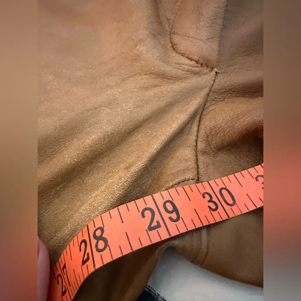 Vintage Fabiani Carmel Leather Pants Brown Size 30 - Image 7