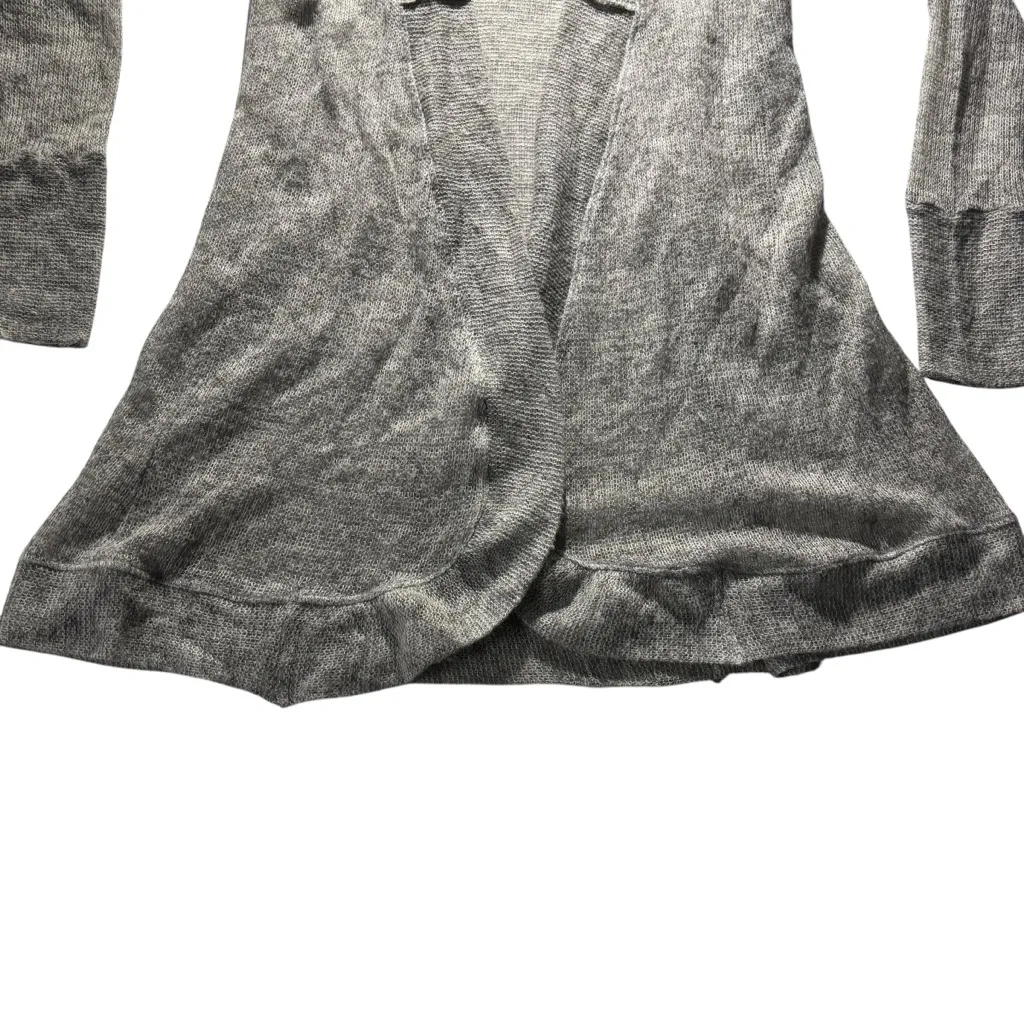 Silksense‎ Bucko Santa Fe Gray Cardigan Knit Ruffle Flare Hem Women’s Sz Small - Image 4