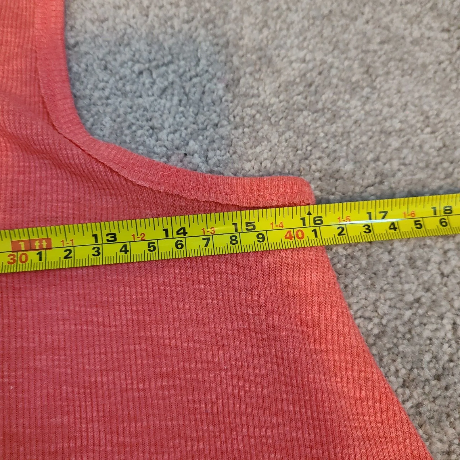 Free People Beach XS La Nite Ribbed Tank Dress Coverup Coral Orange Women's - Image 9