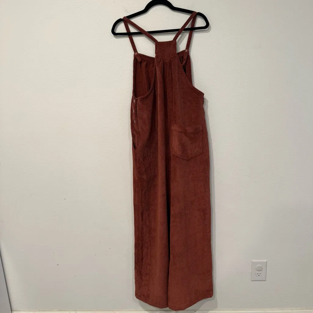 BDG Urban Outfitters Georgie Dark Brown Corduroy Jumpsuit M - Image 6