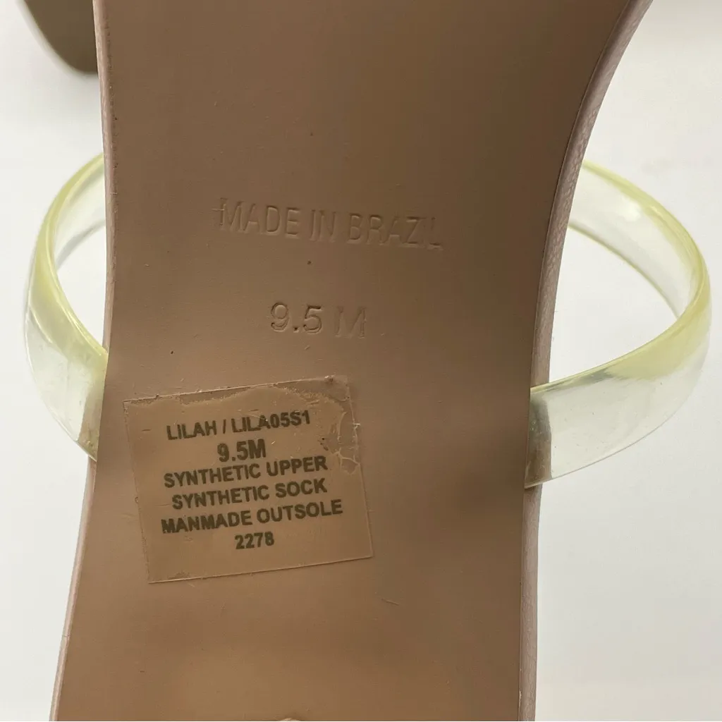 Steve Madden Lilah translucent straps block heel tan sandals women’s Size 9.5 - Image 8