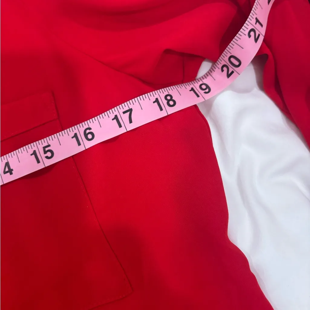 Express Portofino Red Button-Up Blouse size Medium - Image 7