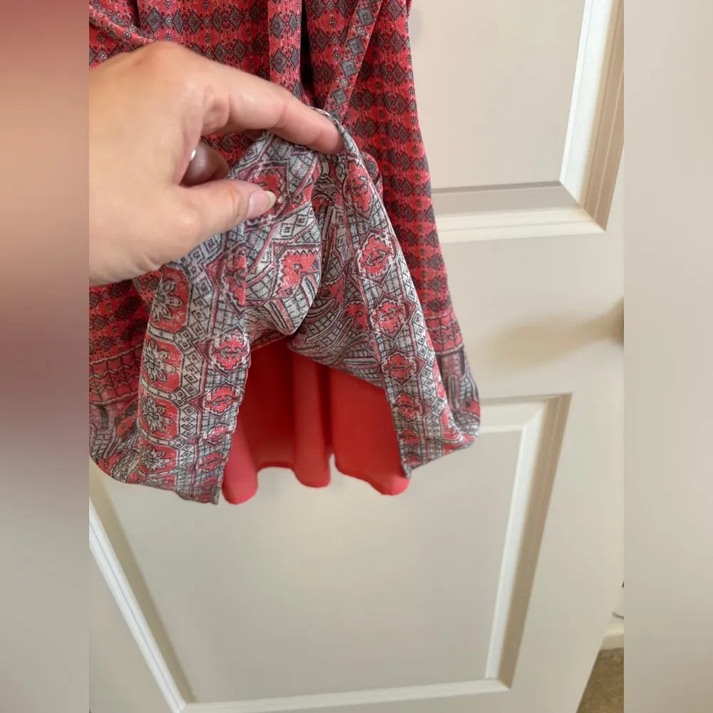 Lucky Brand Jenna A-Line Dress Color Salmon Pink Size XS - Image 3