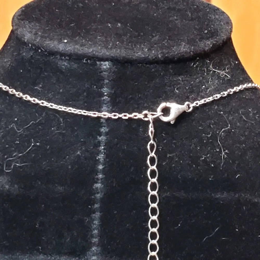 925 Celtic Infinity Heart Necklace 10" Silver Vtg Gold - Image 6