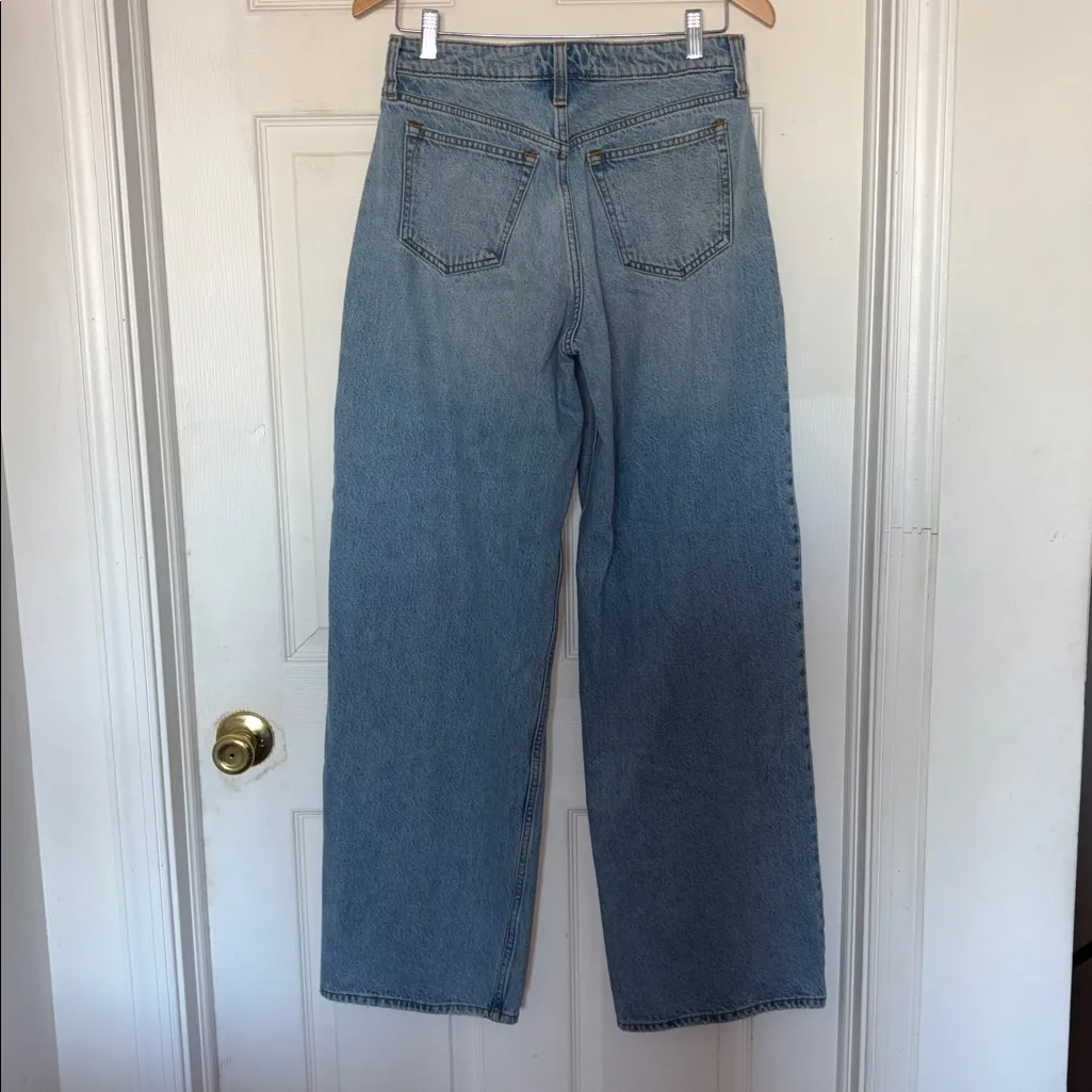 Abercrombie & Fitch The Wide Leg Mid Rise Jeans Blue Size 25 - Image 3