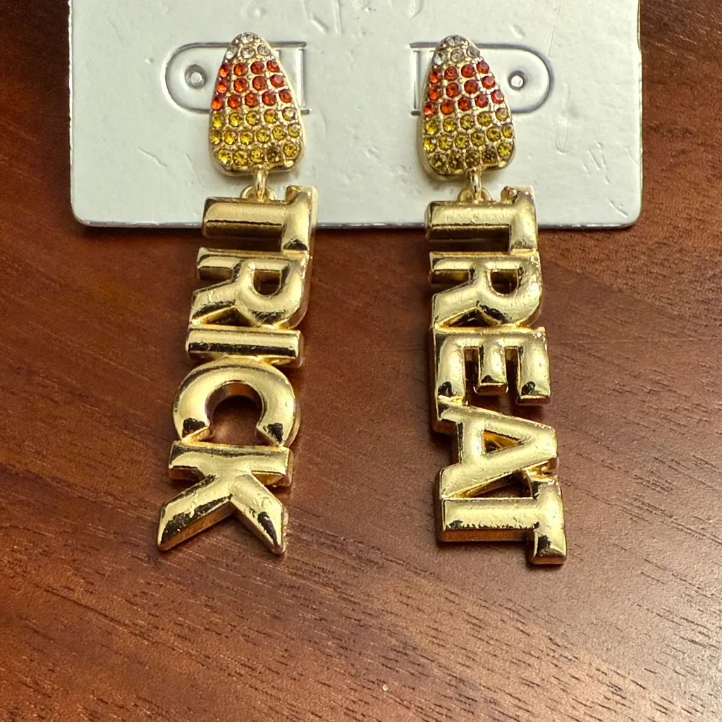 Sugarfix by Baublebar Candy Corn Gold Trick Treat Earrings New - Image 3