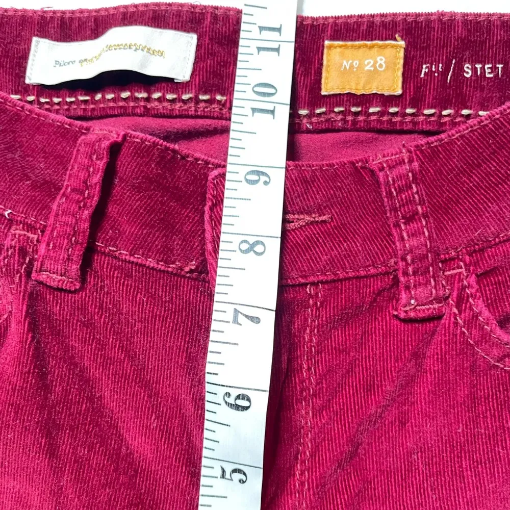 Pilcro And The Letterpress Stet Skinny Fit Womens Corduroy Pants Burgundy 28 PC - Image 8
