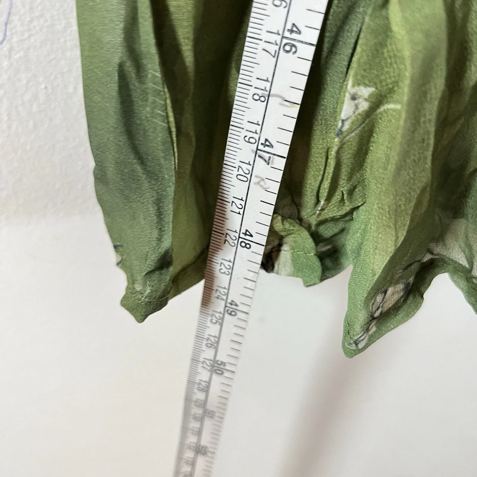 Women's Green Floral Midi Sun Dress Size M Spaghetti Straps Size M - Image 4