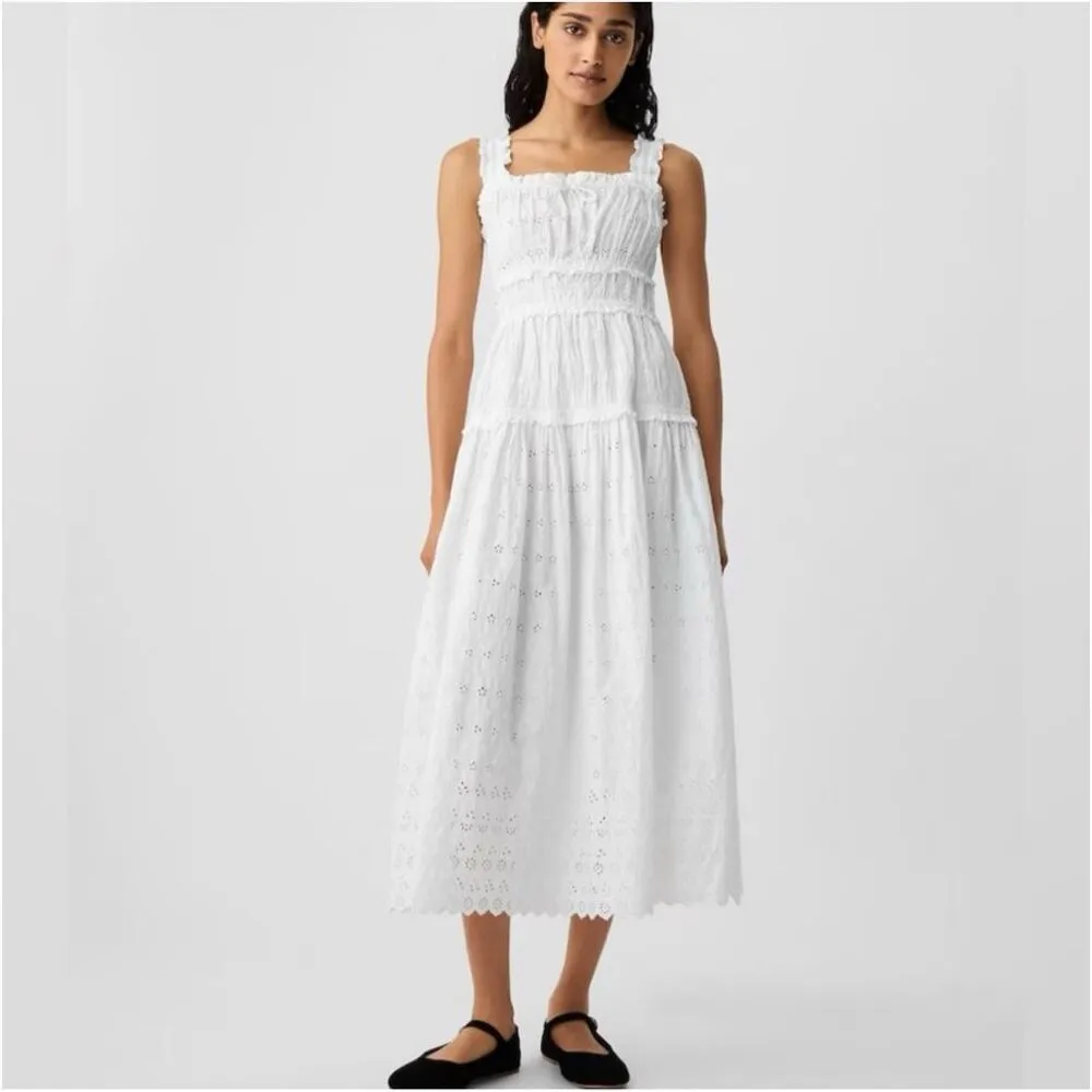GAP x DOEN White Eyelet MIDI Dress - Image 4