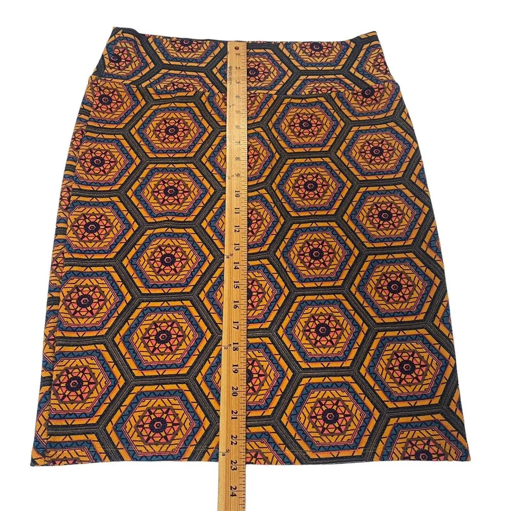 Women's Large Geo Geometric Textured LULAROE Cassie Stretchy Knee Length Skirt - Image 2