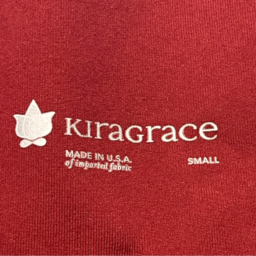 KiraGrace‎ Womens Size Small Burgundy Legging High Waist Athletic Workout Gym Red - Image 2