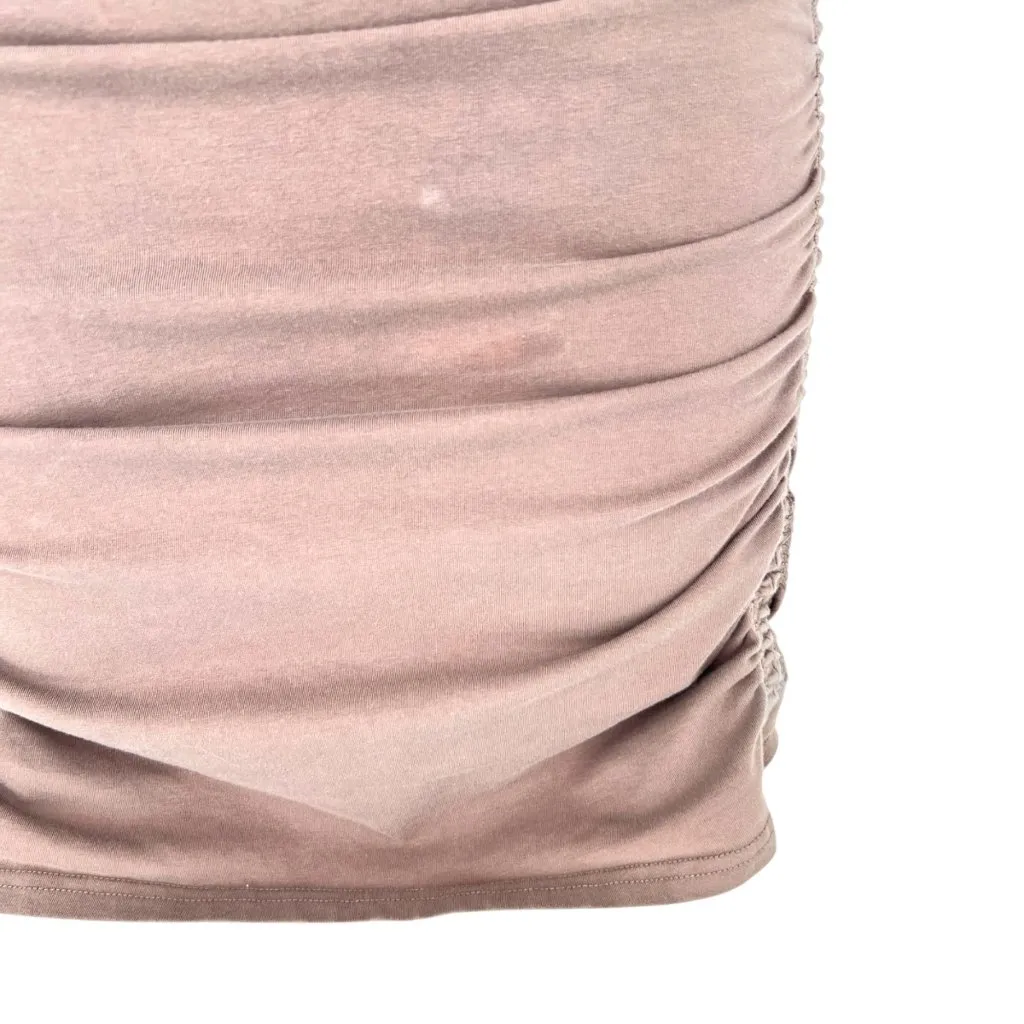 Tna Aritzia Malibu Chill Ruched Tank Mini Dress SIze XS Stone Taupe Brown - Image 9