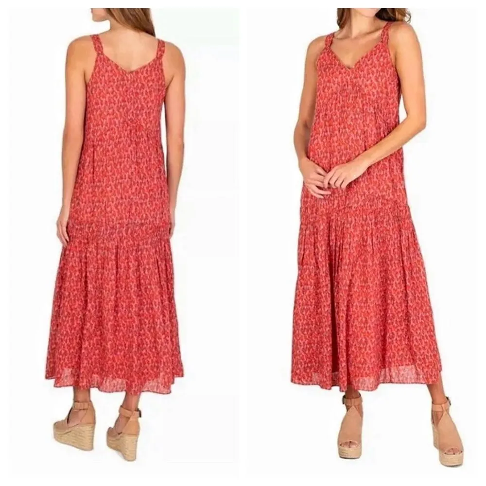 Joie Maxi Dress Bondi Tea Rose Tiered Large Cotton Feminine - Image 3