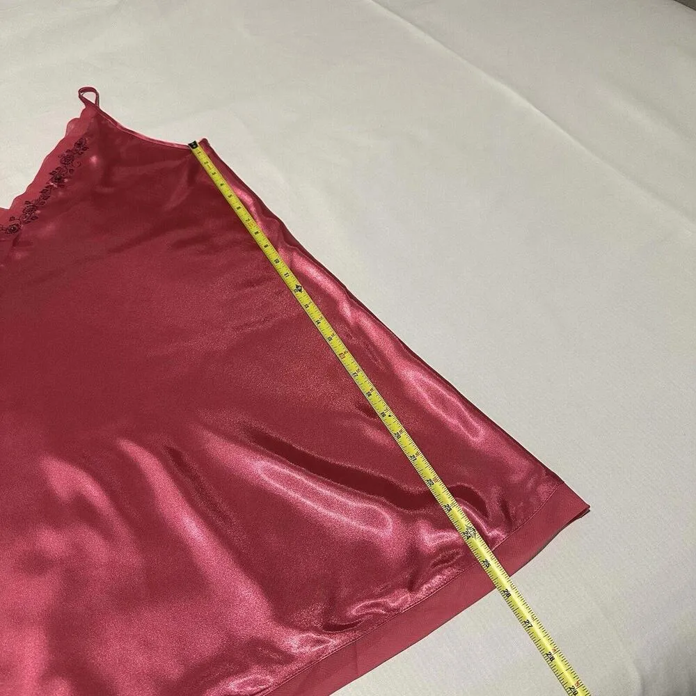 Intimates Pink Beaded Neck Lingerie Slip Dress Nightie Sz L Large - Image 2