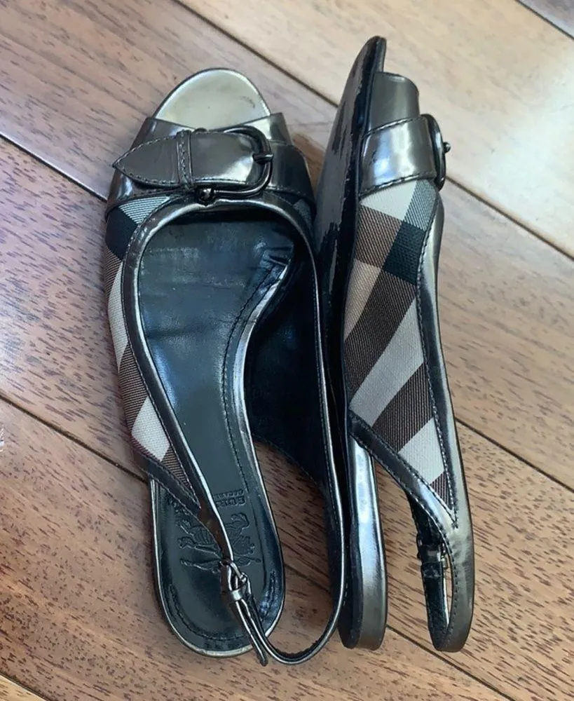 Burberry | Slingback Flats Peep-toe 36 Italian - Image 3