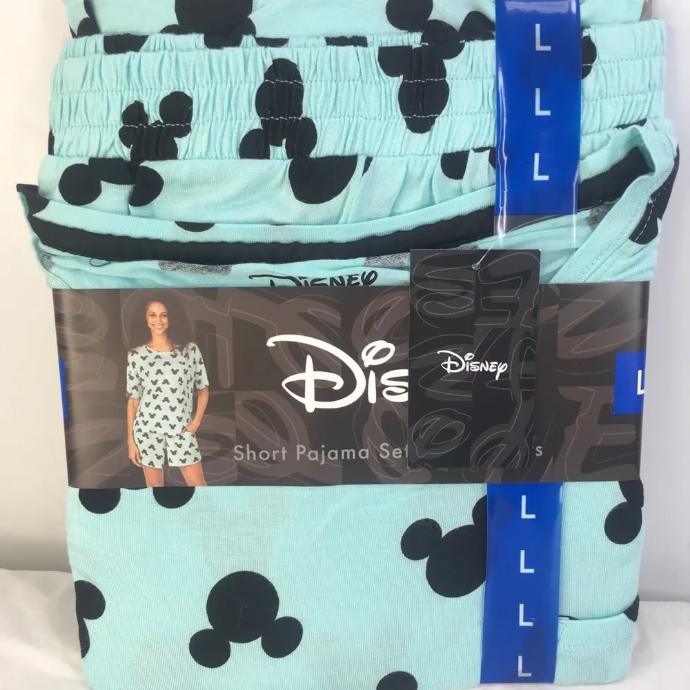 New Disney Mickey Short Pj Lounge Set with Pockets 2-Pc LARGE - Image 4