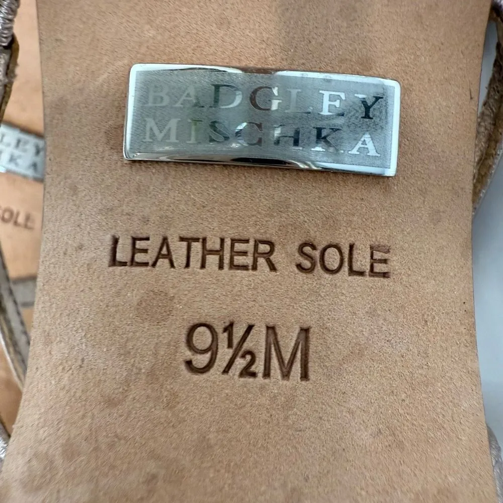 Badgley Mischka Gold Strappy Stiletto Sandals Women’s 9.5 Formal Heels - Image 7