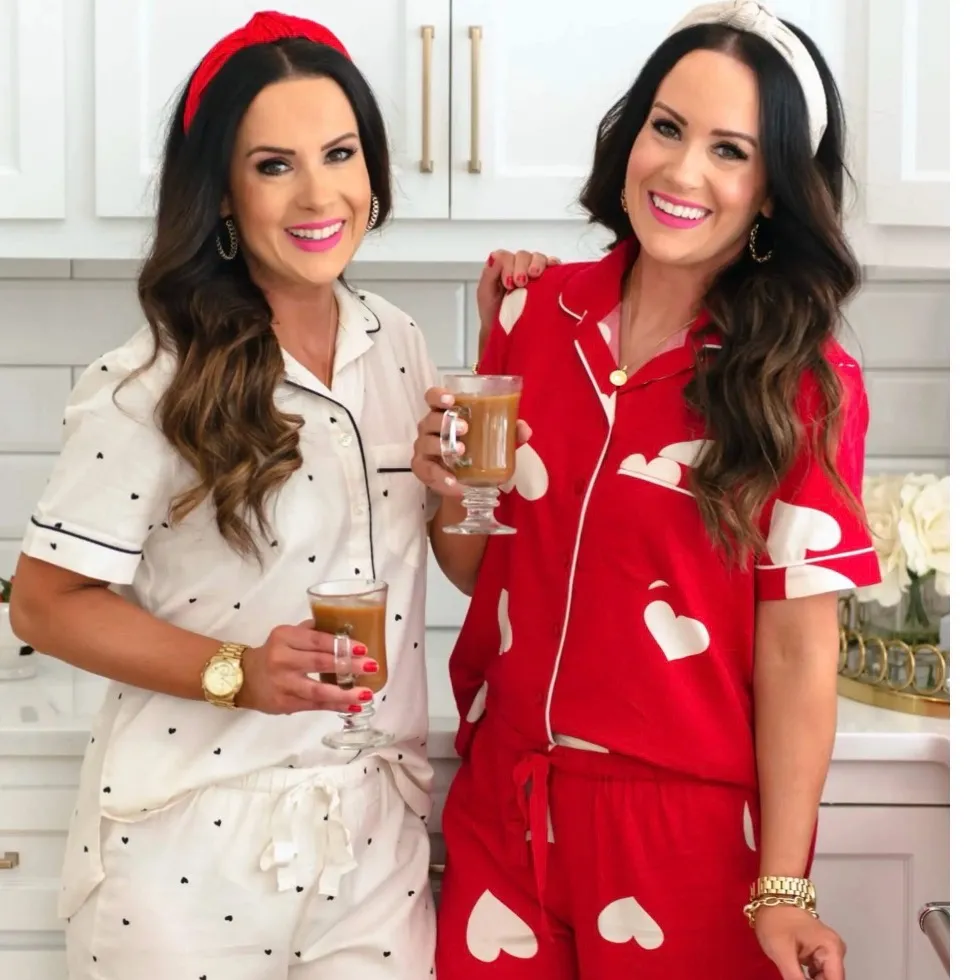 The Loft red whimsical heart print Valentine’s Day two piece pajama set NWT SM - Image 2