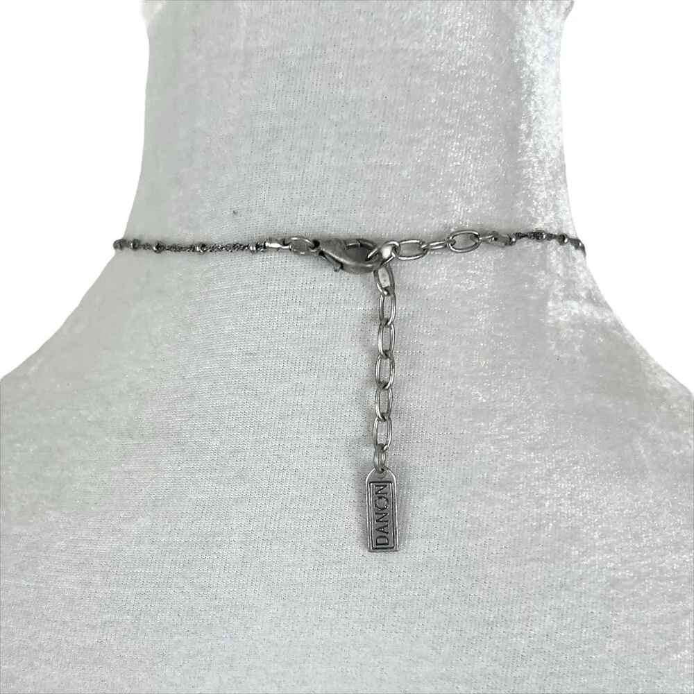 Danon Silver Tone Chain Necklace with Dangle Charms and Beads Pendant - Image 3