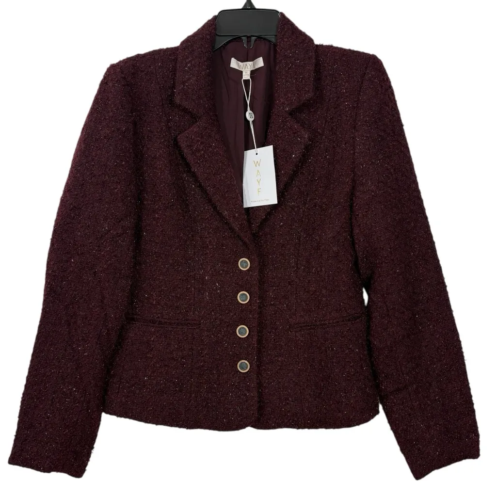 WAYF NWT Callie Metallic Red Blazer Jacket M - Image 2