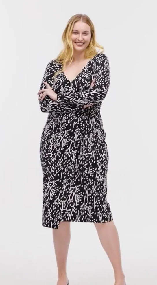 Diane Von Furstenberg for Target Long-Sleeve Midi Sea Spots Wrap Dress, S, NWOT - Image 6