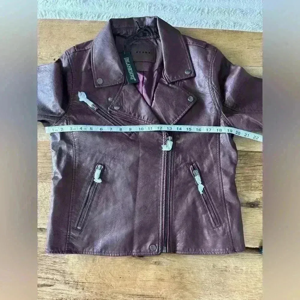 NWT Blank NYC Vegan Leather Moto Jacket ~ Large ~ Burgundy/Maroon - Image 8