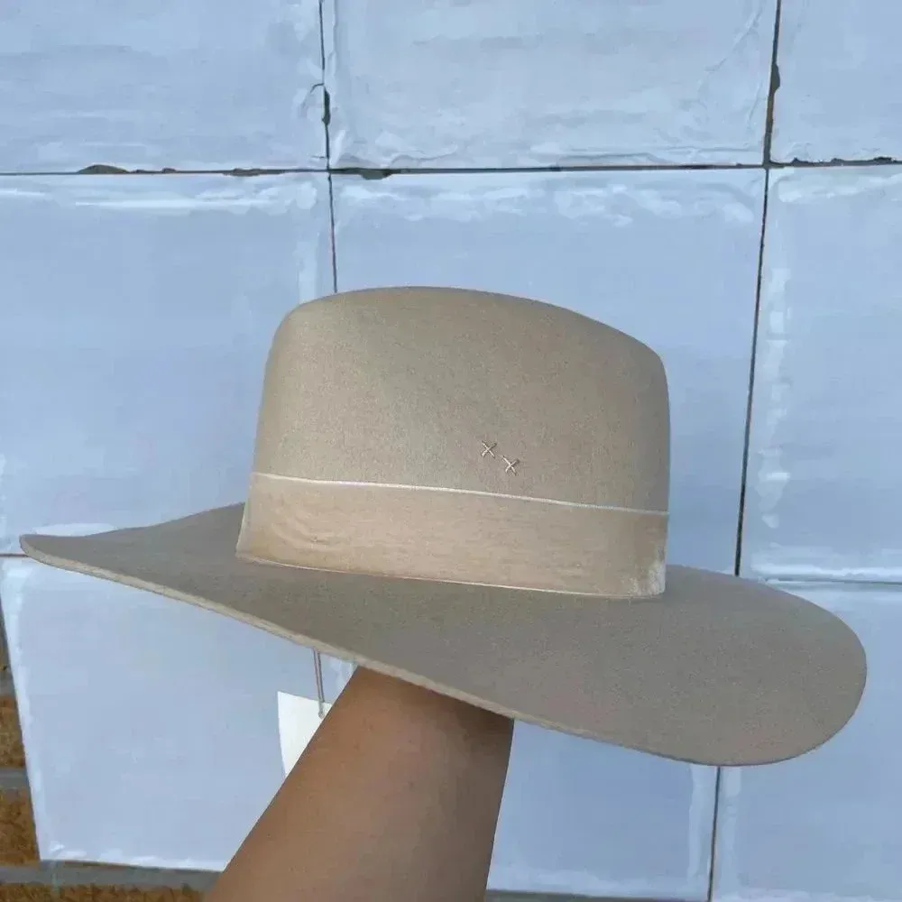 Lack Of Color Anthropologie Benson Creme/Neutral Tri Hat small - Image 2