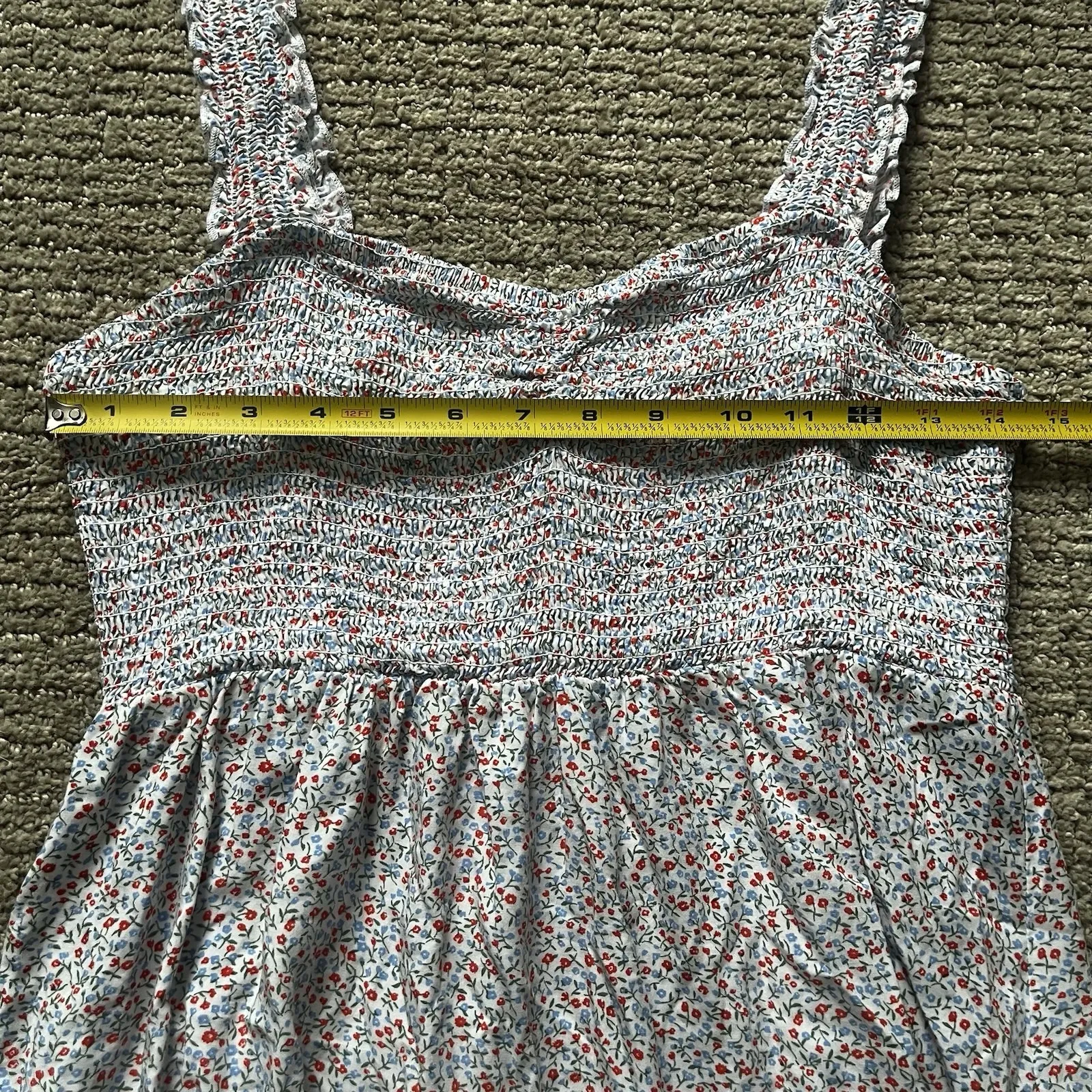 Forever 21 Women's Large Floral Smocked Ruffle Hem Sundress - Image 7
