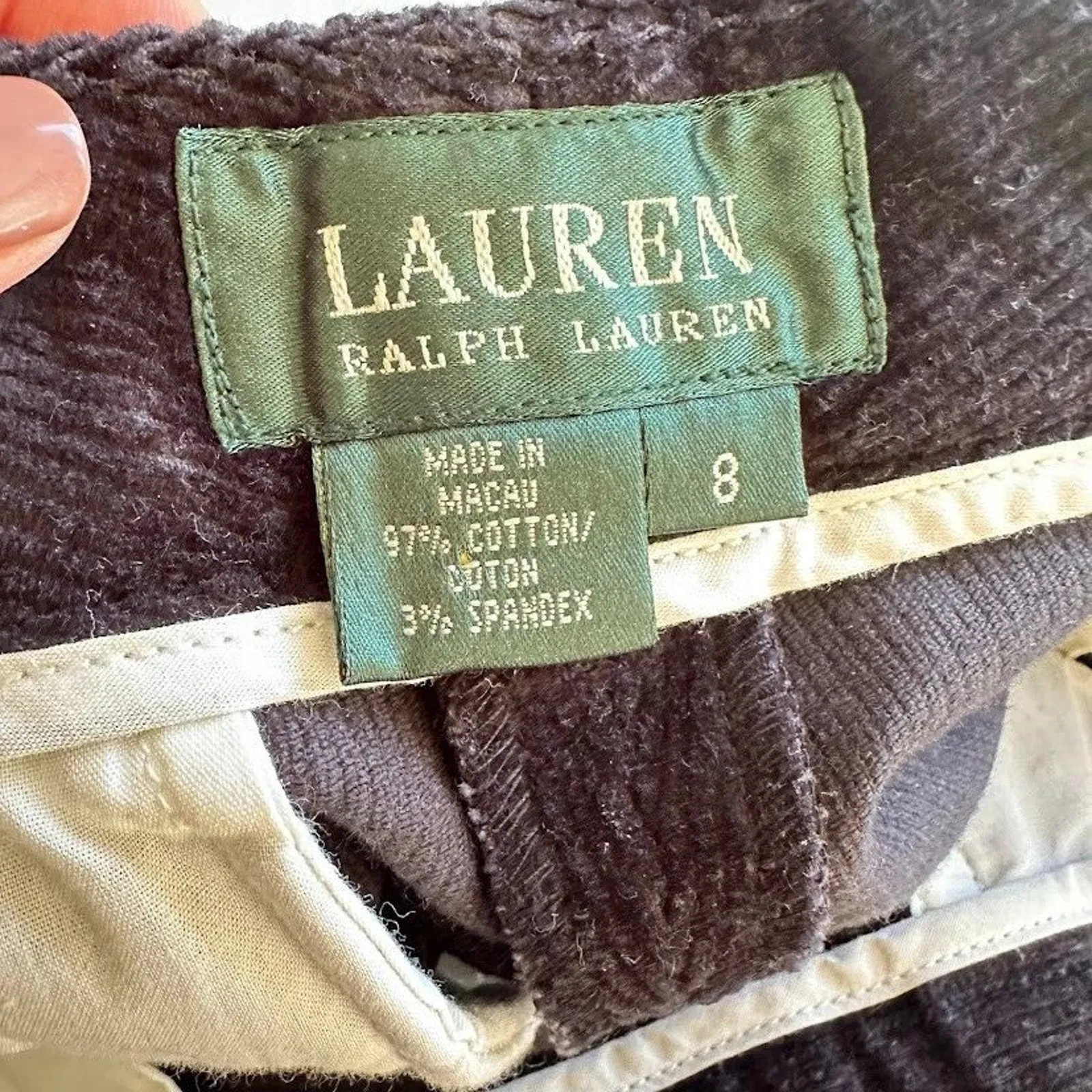 Vintage Lauren Ralph Lauren Straight Leg Corduroy Jeans Pants Trousers Black 8 - Image 5