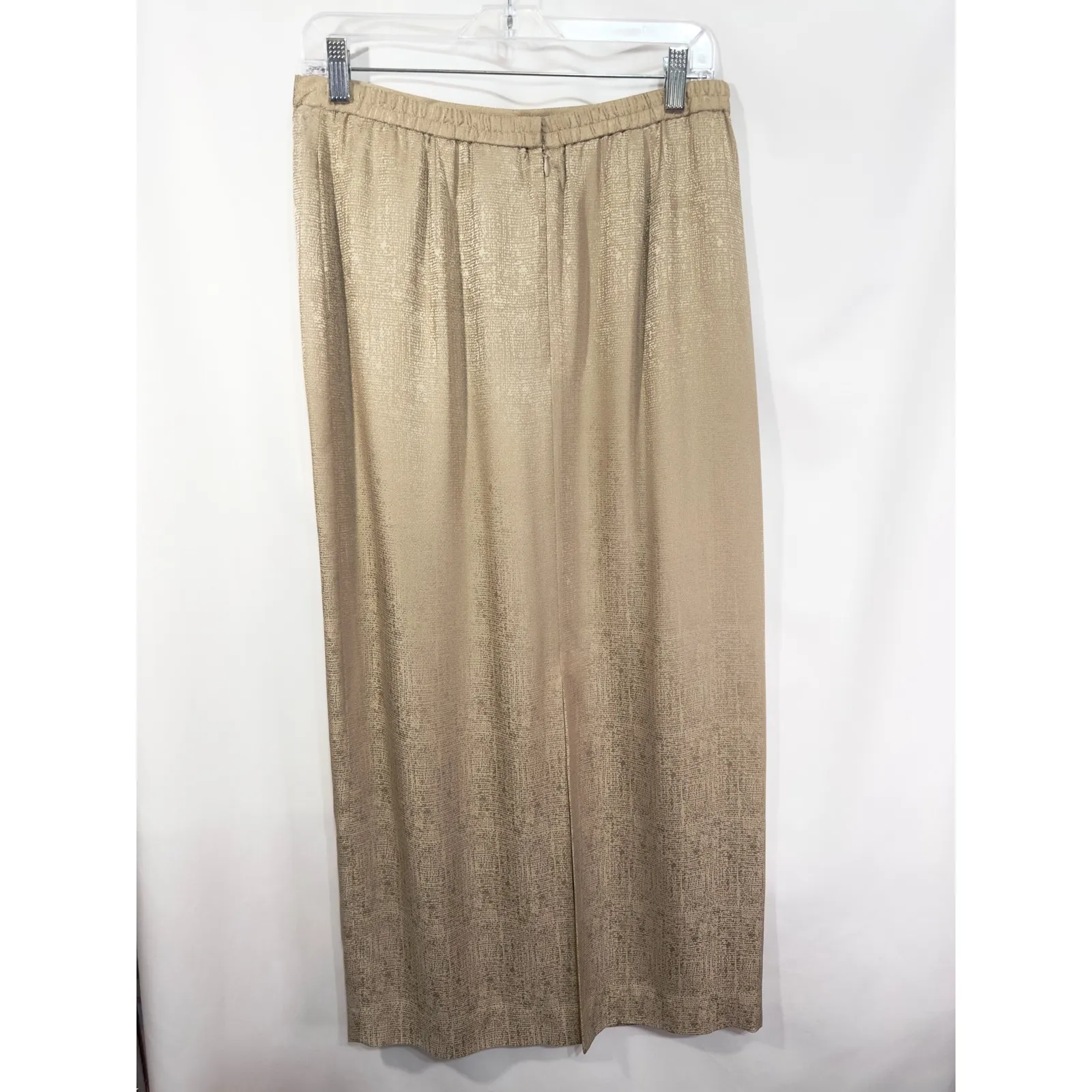 Adrianna‎ Papell Size 12 Silk Skirt Suit Set Button Front Beaded Blue Tan 118 - Image 12