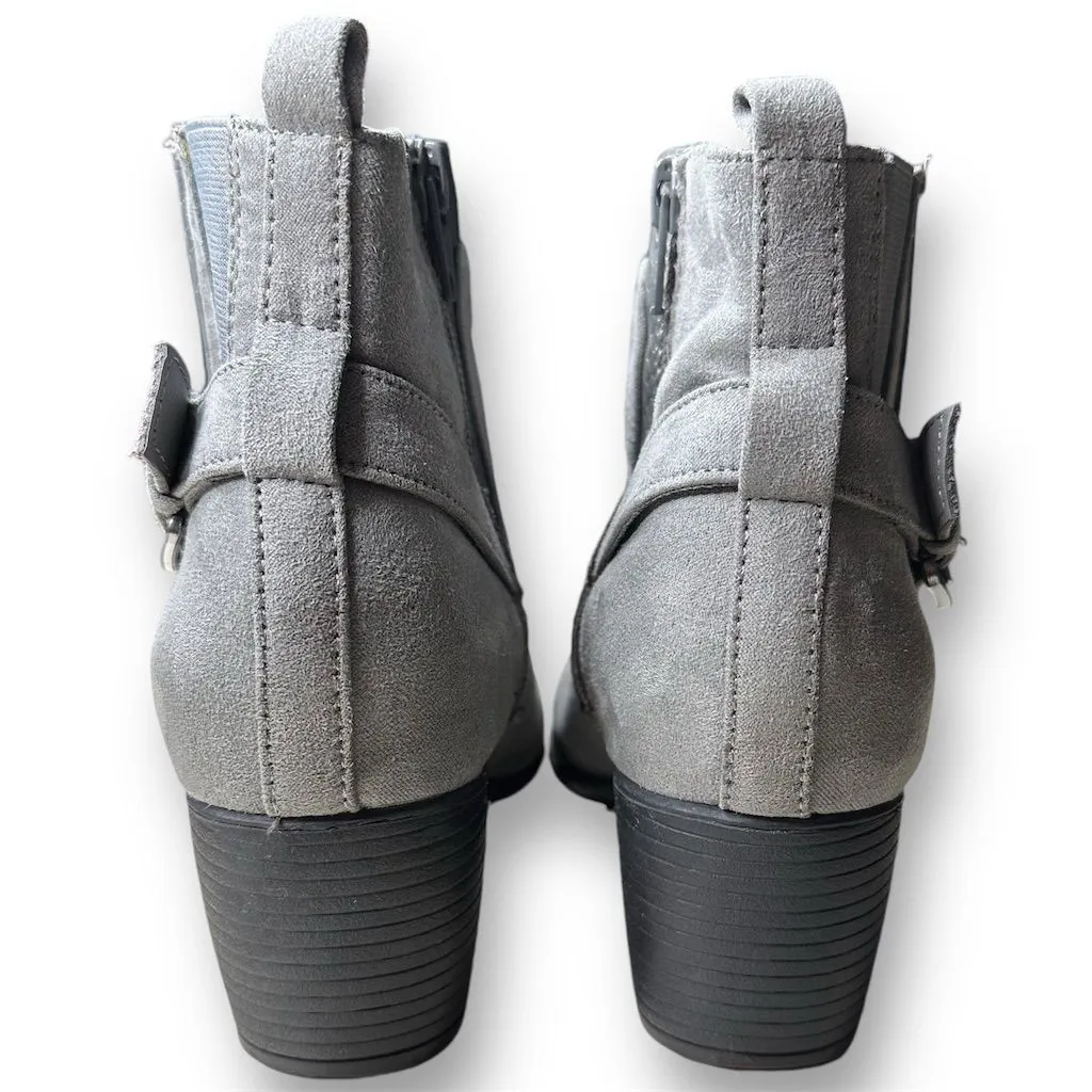 Croft &‎ Barrow with Ortholite Ecco Women's Gray Ankle Faux Suede Booties Sz 6 M - Image 4