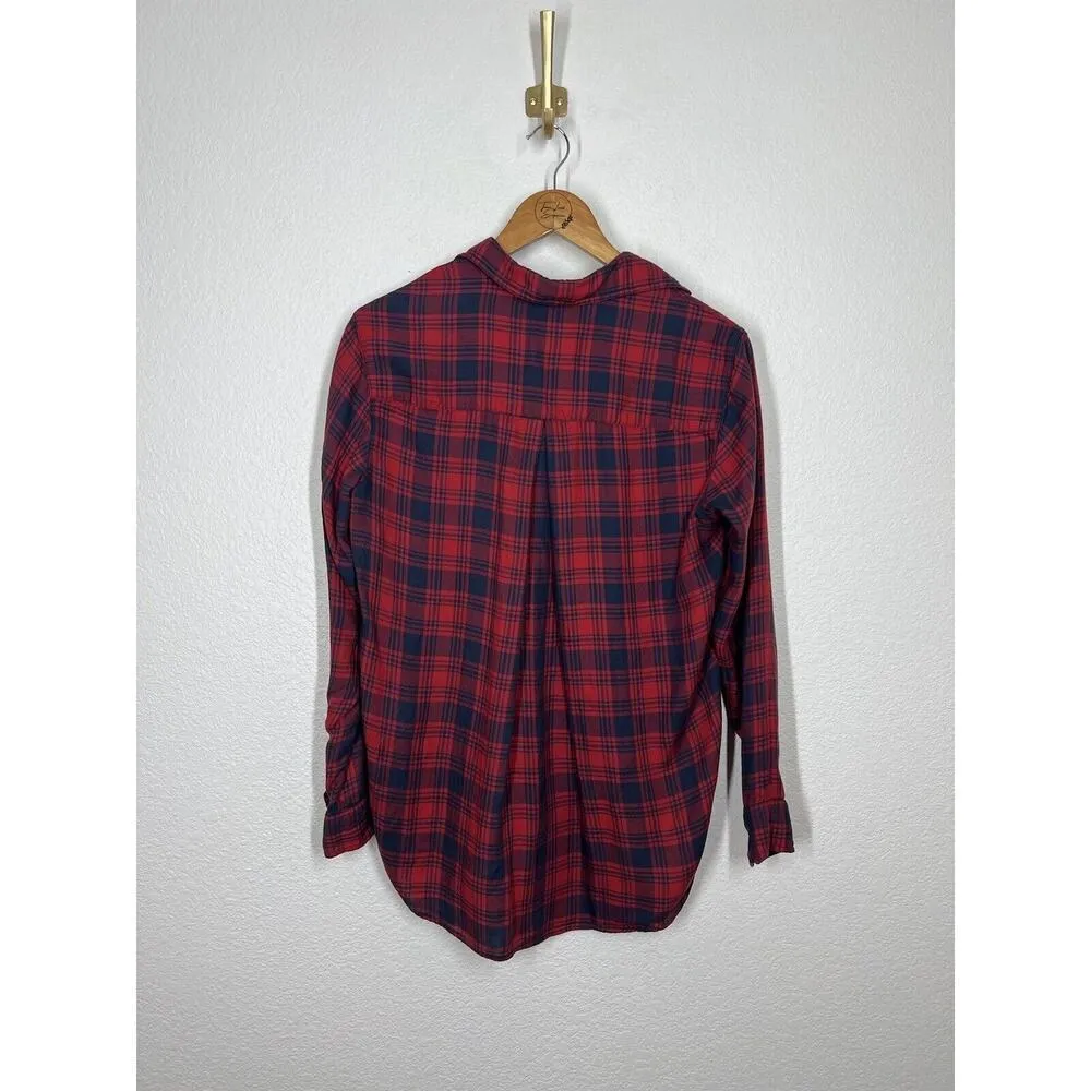 Grayson The Hero Shirt Liquid Flannel Classic Plaid Shirt Size 01 XS Red - Image 4
