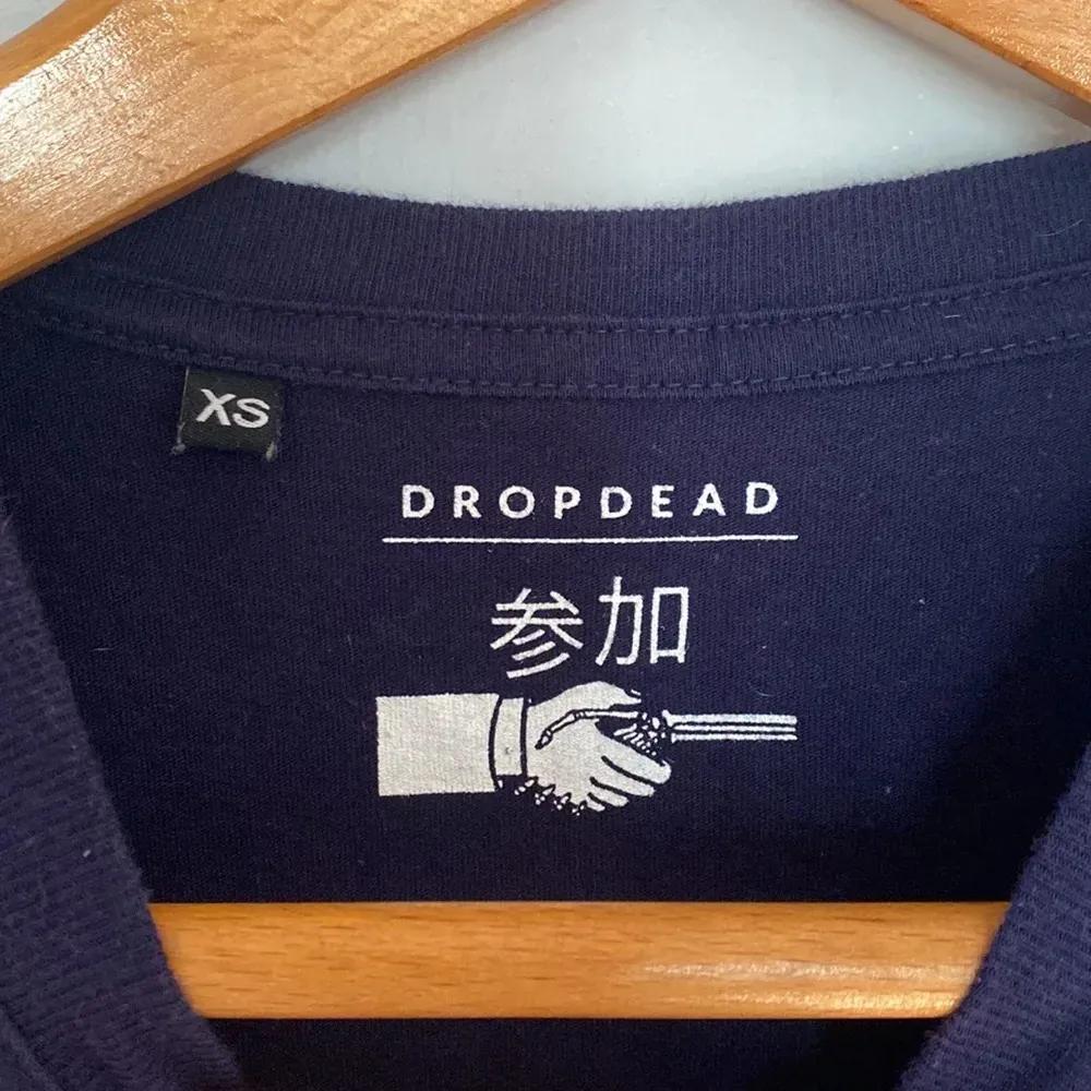 Drop Dead Navy Short Sleeve Shirt Size Extra Small Blue - Image 4