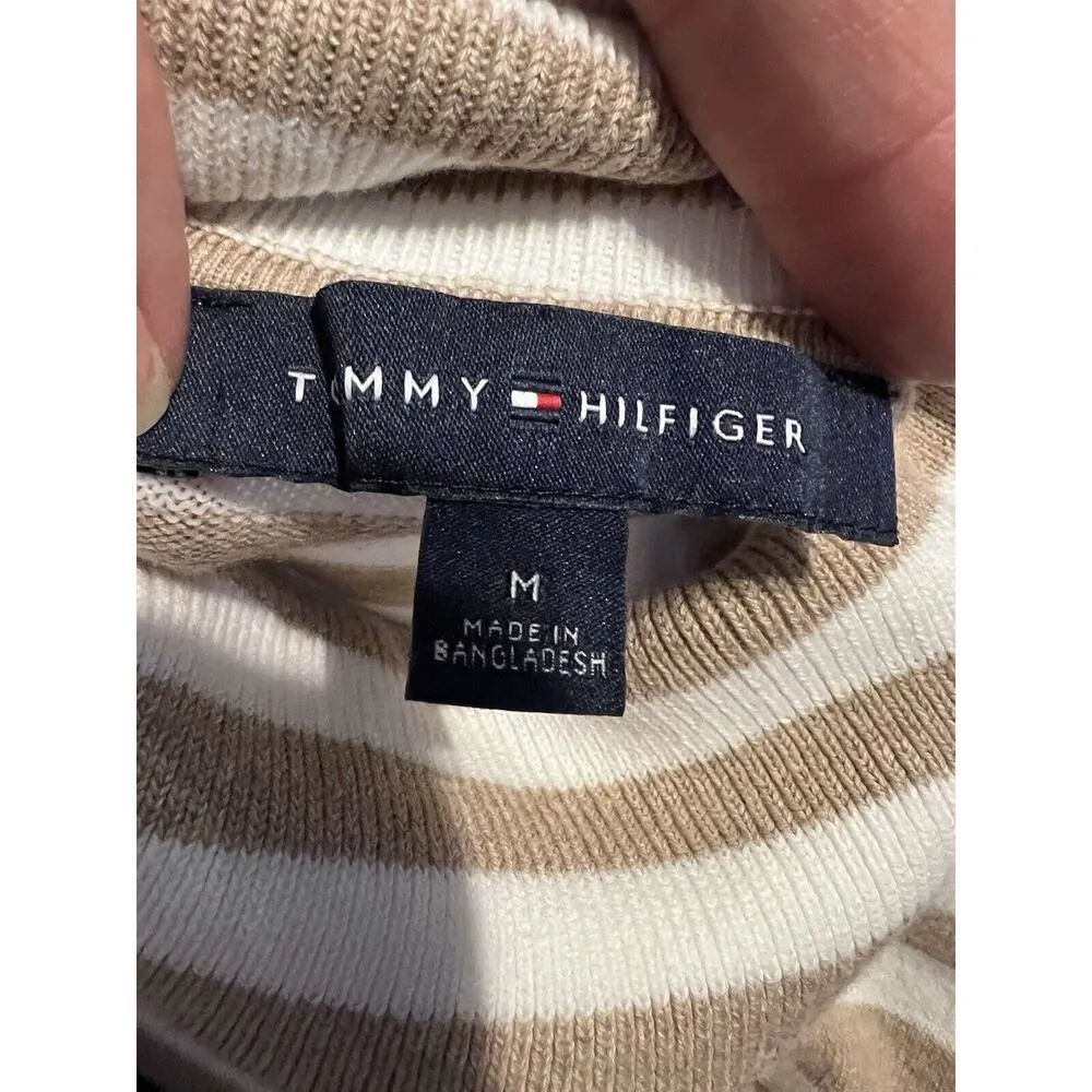Tommy Hilfiger Women Long Sleeve Turtleneck Cotton Sweater Size LG Stripped - Image 7