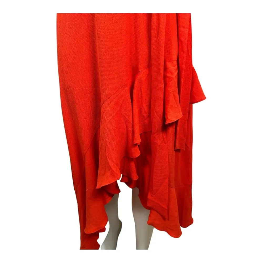 $139 CECE NEW Women’s Red Ruffled-Sleeve Cascading Belted Fit & Flare Dress 14 - Image 5