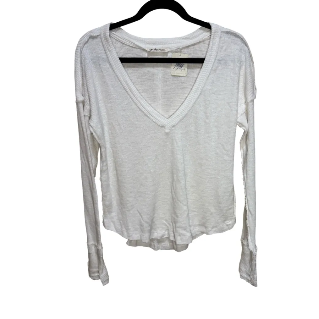 Free People Sail Away Solid Long Sleeve Tee - Ivory S - Image 5