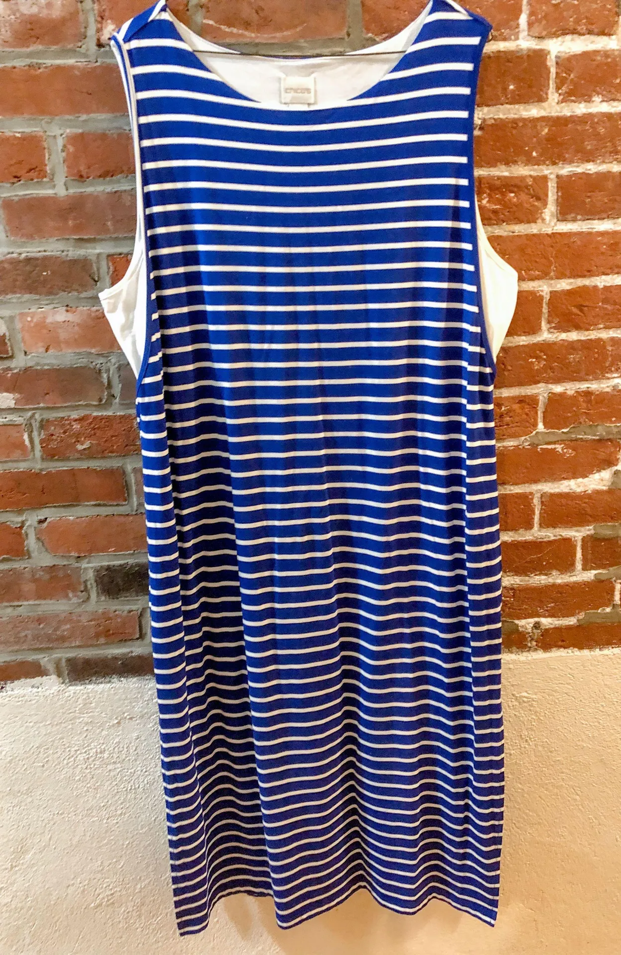 Chico’s Blue Striped Double Layered Dress - Image 6